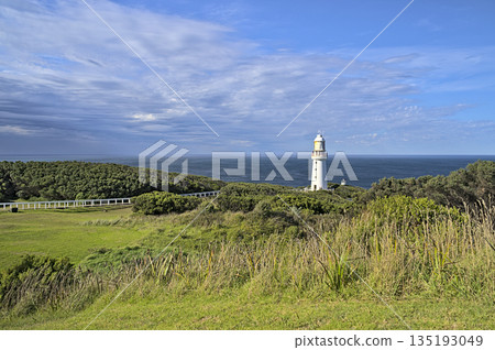 Cape Otway Lighthouse with the sea behind 135193049