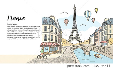 插畫資料:法國巴黎風景照 插畫資料:法國巴黎風景照 135193511