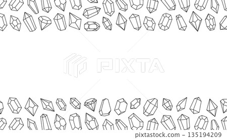 Luxury crystals banner. Magic mineral crystals. Crystals mineral rocks, precious stones or gems. Vector illustration Luxury crystals banner. Magic mineral crystals. Crystals mineral rocks, precious stones or gems. Vector illustration 135194209