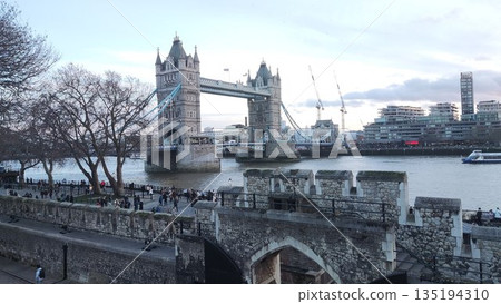 London, UK - December 31 2022: Surrounding View of London Bridge 135194310
