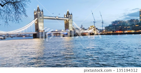 London, UK - December 31 2022: Surrounding View of London Bridge 135194312