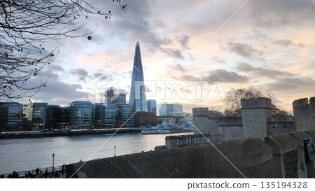 London, UK - December 30 2022: Surrounding View of The Shard 135194328
