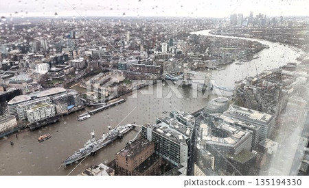London, UK - December 30 2022: Surrounding View of The Shard 135194330
