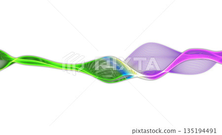 數位波浪簡約（抽象動態波浪藝術）PNG圖像 135194491