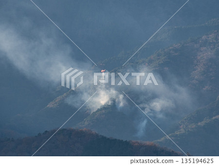 Forest fire: hard work to extinguish it Forest fire: hard work to extinguish it 135194625