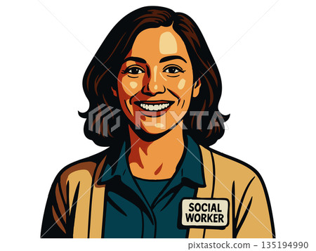smiling social worker vector illustration smiling social worker vector illustration 135194990