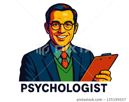 psychologist man holding clipboard vector psychologist man holding clipboard vector 135195037