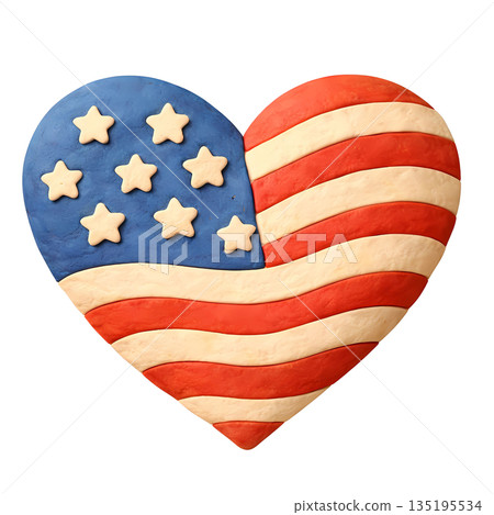 Heart with american flag 135195534