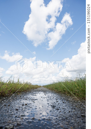 Sky after the rain _ puddle _ clouds floating in clear skies Sky after the rain _ puddle _ clouds floating in clear skies 135196024