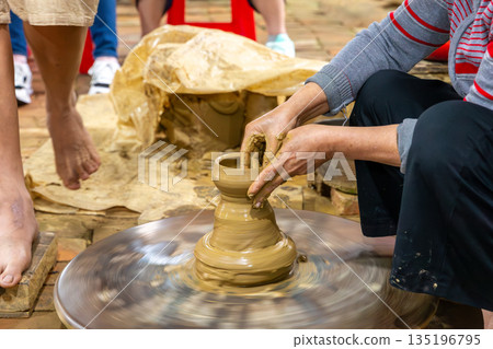 Artisans of Thanh Ha Ceramic Village in Vietnam 135196795