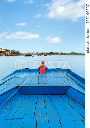 Boats on the Thu Bon River in Vietnam Boats on the Thu Bon River in Vietnam 135196797