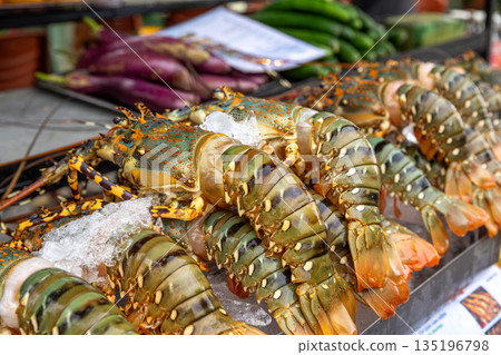 Lobster restaurant in a Vietnamese night market Lobster restaurant in a Vietnamese night market 135196798