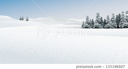 Winter mountains minimalist landscape with pine forest graphic illustration. Merry Christmas and Happy New Year greeting card template have blank space. Winter mountains minimalist landscape with pine forest graphic illustration. Merry Christmas and Happy New Year greeting card template have blank space. 135196807