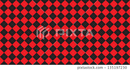 Red and Black argyle plaid seamless pattern background graphic illustration. 135197230