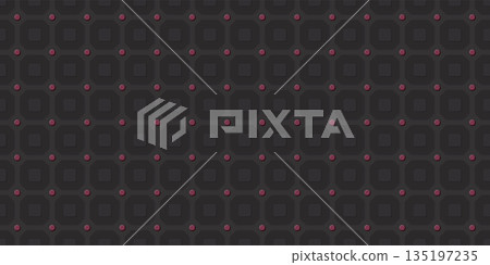 Abstract 3D black octagon and pink buttons seamless pattern graphic illustration on square background. Abstract 3D black octagon and pink buttons seamless pattern graphic illustration on square background. 135197235