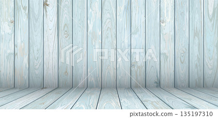 Wooden floor and wall background turquoise blue colores distressed weathered fade condition template vector illustration have blank space for advertisement or place the products presentation. Wooden floor and wall background turquoise blue colores distressed weathered fade condition template vector illustration have blank space for advertisement or place the products presentation. 135197310