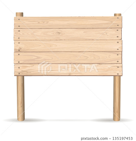 Blank signboard posts isolated made from cut timber panels and held together with brass rivets graphic illustrated. Nameplate wooden whitewashed texture pattern. Blank signboard posts isolated made from cut timber panels and held together with brass rivets graphic illustrated. Nameplate wooden whitewashed texture pattern. 135197453