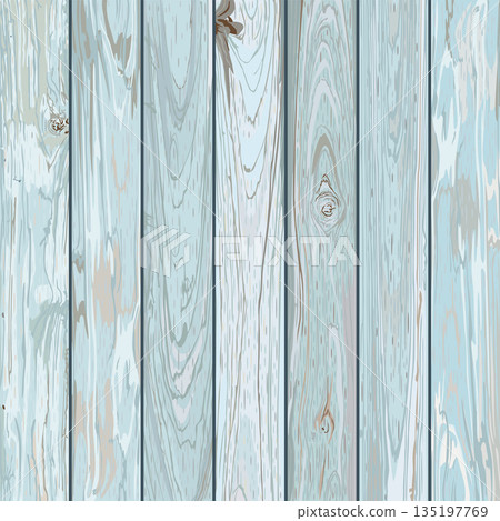 Cut timber panels turquoise blue colores distressed weathered graphic illustration. Wooden texture pattern tropical style square background. 135197769