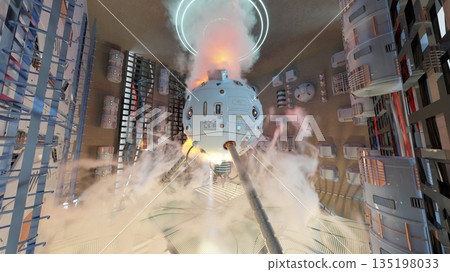 Scenery inside the spacecraft 135198033