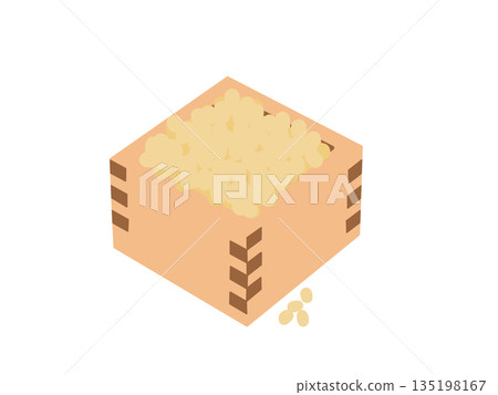 可愛的節分豆和枇杷插圖 可愛的節分豆和枇杷插圖 135198167