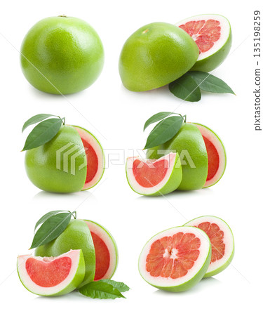 Fresh fruit assortment white background 135198259