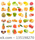 Fresh fruit assortment white background 135198270