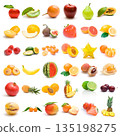 Fresh fruit assortment white background 135198275