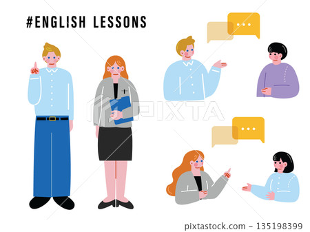 英語會話課插畫集 135198399
