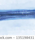 Soft Blue Watercolor Horizon Background 135198431