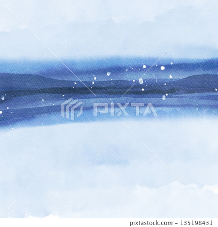Soft Blue Watercolor Horizon Background 135198431