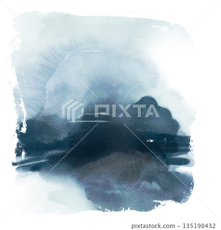 Moody Blue Watercolor Landscape Wash Moody Blue Watercolor Landscape Wash 135198432