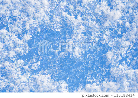 玻璃上的雪-一幅美麗的畫面 玻璃上的雪-一幅美麗的畫面 135198434