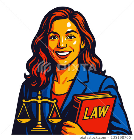 female lawyer holding law book raster illustration female lawyer holding law book raster illustration 135198700