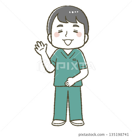 Acupuncture clinic illustration male Acupuncture clinic illustration male 135198741