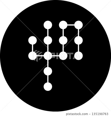 Circular Database Schema Icon - Silhouette Data Hierarchy and Network Symbol 135198763