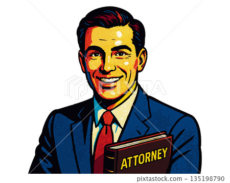 smiling attorney vector illustration 135198790