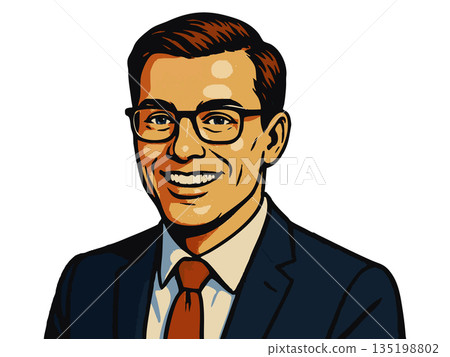 portrait of male marketer vector illustration portrait of male marketer vector illustration 135198802