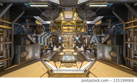 Scenery inside the spacecraft 135199068