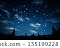 Stars in the Sky. Night landscape. Galaxy night landscape 135199228