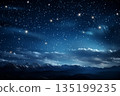 Stars in the Sky. Night landscape. Galaxy night landscape 135199235