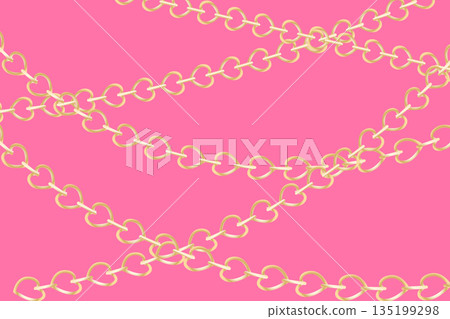 Background material decorated with heart-shaped chains on a pink background Background material decorated with heart-shaped chains on a pink background 135199298