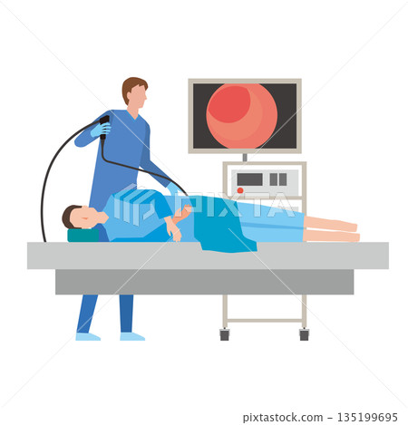 接受大腸鏡檢查的男性患者 接受大腸鏡檢查的男性患者 135199695