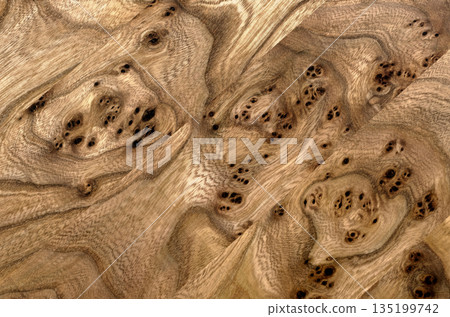 Surface pattern of a furniture panel made from expensive decorative wood Surface pattern of a furniture panel made from expensive decorative wood 135199742