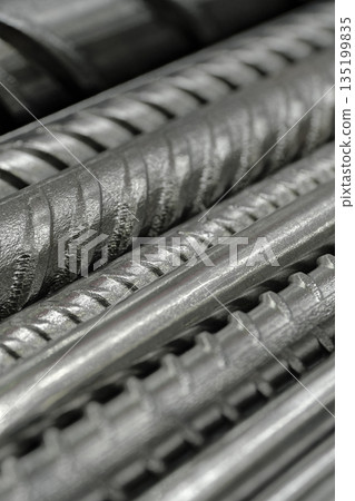 Group of assorted iron bars, concrete reinforcement Group of assorted iron bars, concrete reinforcement 135199835