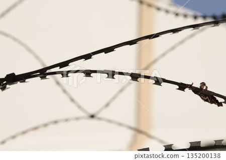 Abstract Metal Fence at Jail wall Abstract Metal Fence at Jail wall 135200138