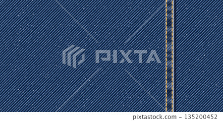Denim blue jean textile pattern background with gold seams and crease vector illustration. Denim blue jean textile pattern background with gold seams and crease vector illustration. 135200452