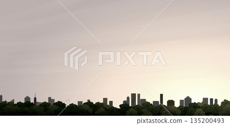 Cityscape with vanilla sky vector illustration have blank space. Cityscape with vanilla sky vector illustration have blank space. 135200493