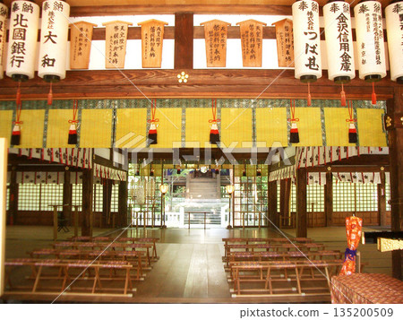 Interior of the worship hall of Oyama Shrine (Kanazawa City, Ishikawa Prefecture) 135200509