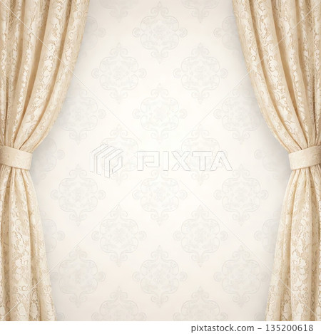 Elegant lace curtain background 135200618