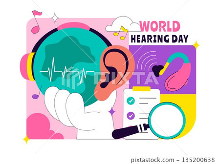 World Hearing Day Vector Illustration On March 3rd Promoting Deafness Prevention Awareness And Ear Health Treatment In Flat Background 135200638